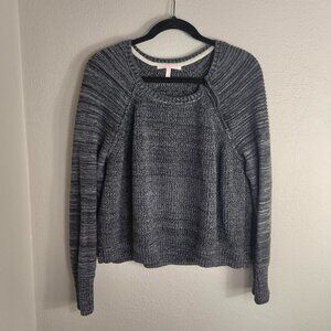 Victoria's Secret Heavy Knit Gray Zipper Cropped Sweater Large